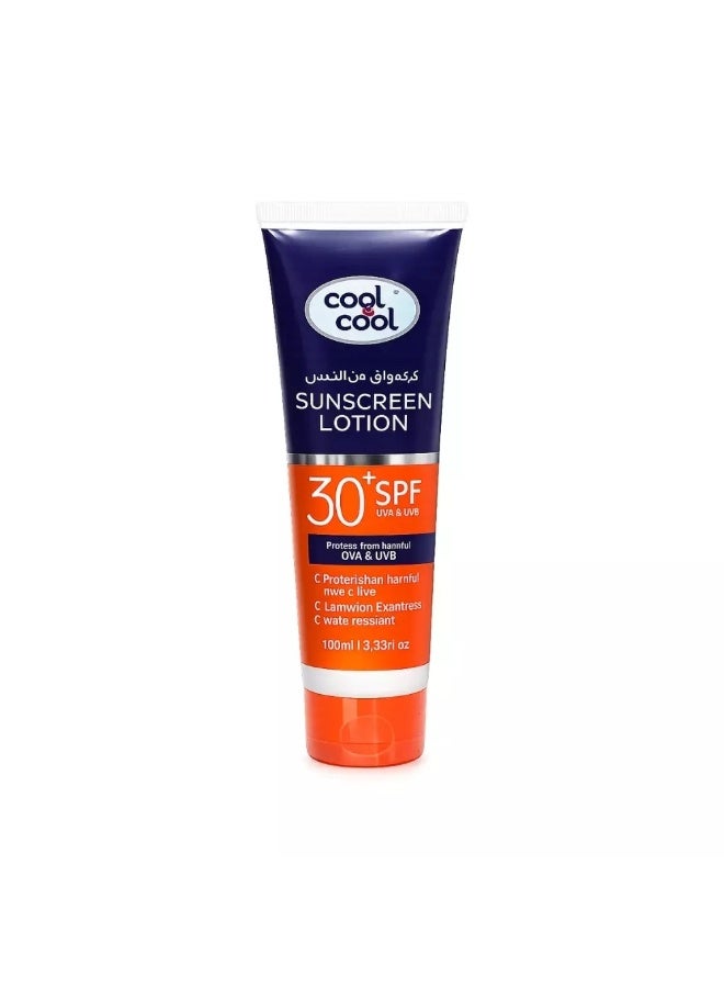 Cool & Cool Sunscreen Lotion With SPF 30+ and UVA/UVB Protection- 100ml