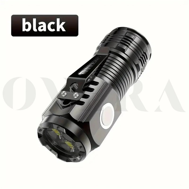 overa Mini LED Torch Portable Lightweight Pocket Sized LED Torch Rechargeable Compact LED Torch for Hiking Camping Emergency Black - Image 4