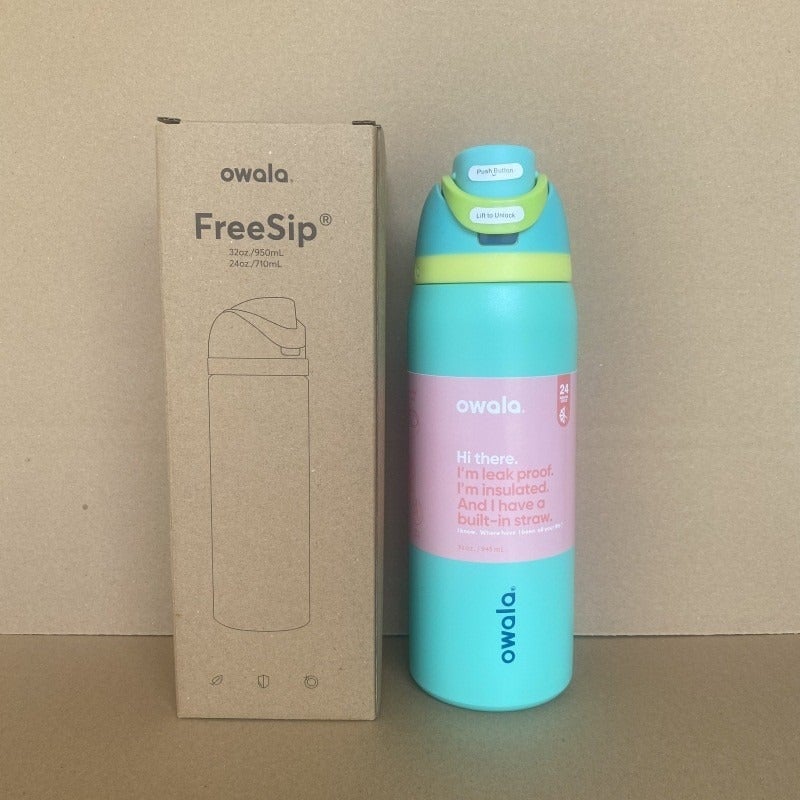 Owala Fruit Cup 304 Stainless Steel Insulated Water Bottle - Large Capacity, Portable Sports Cup with Dual Drinking Straw - Image 1