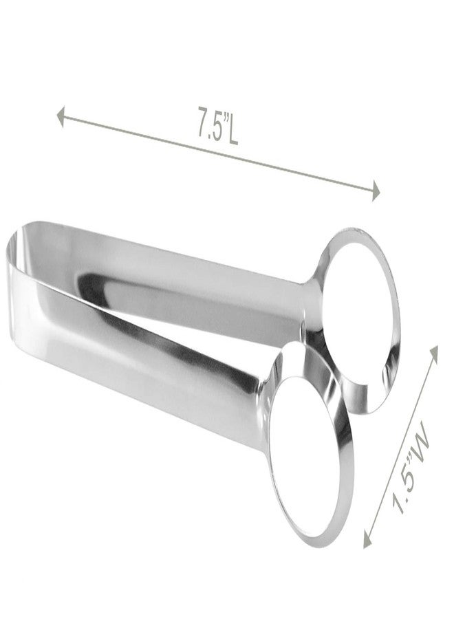 HOME-X Egg Tongs, Stainless-Steel Kitchen Tongs, Tongs for Serving Food, Dishwasher-Safe Metal Kitchen Utensils for Cooking, 7 ½” L x 1 ½” W x 3" H, Stainless-Steel - Image 3