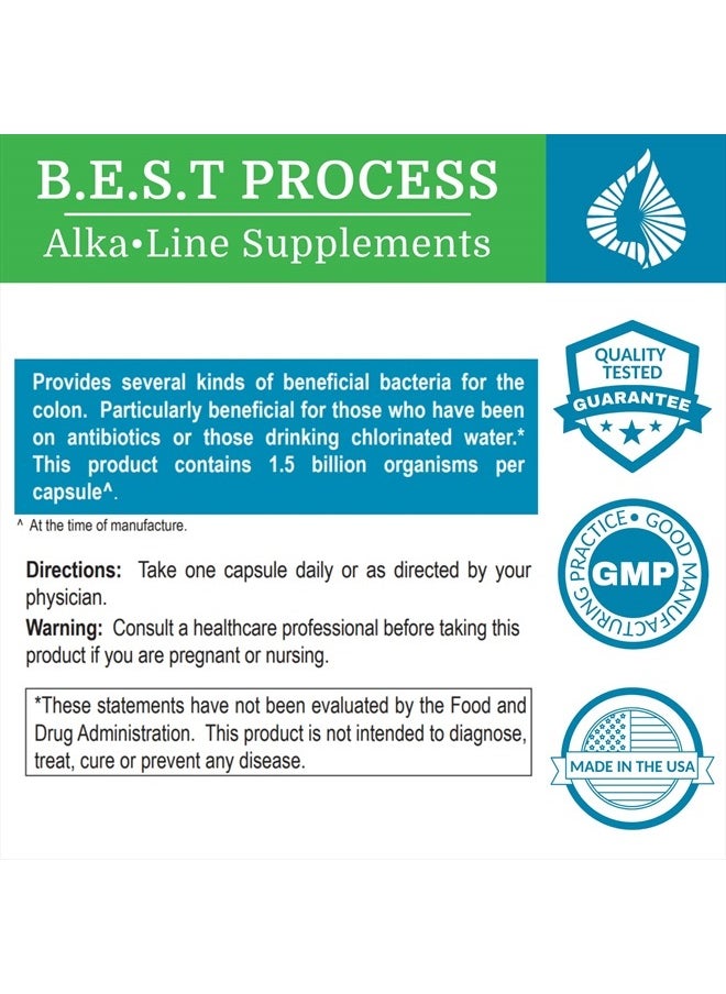Alkadophilus Best Process Alkaline — No Refrigeration Probiotic & Prebiotic Digestive Supplement — 1.5 Billion CFU of Good Bacteria & Beetroot
