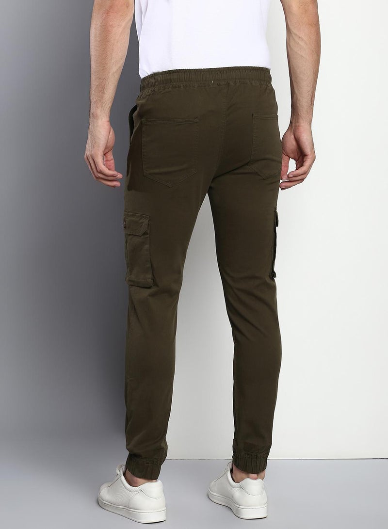 Dennis Lingo Men's Olive Tapered Fit Cargo Trousers - Comfortable and Stylish  - Image 3
