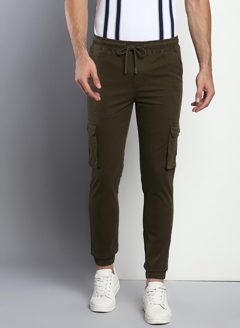 Dennis Lingo Men's Olive Tapered Fit Cargo Trousers - Comfortable and Stylish  - Image 5