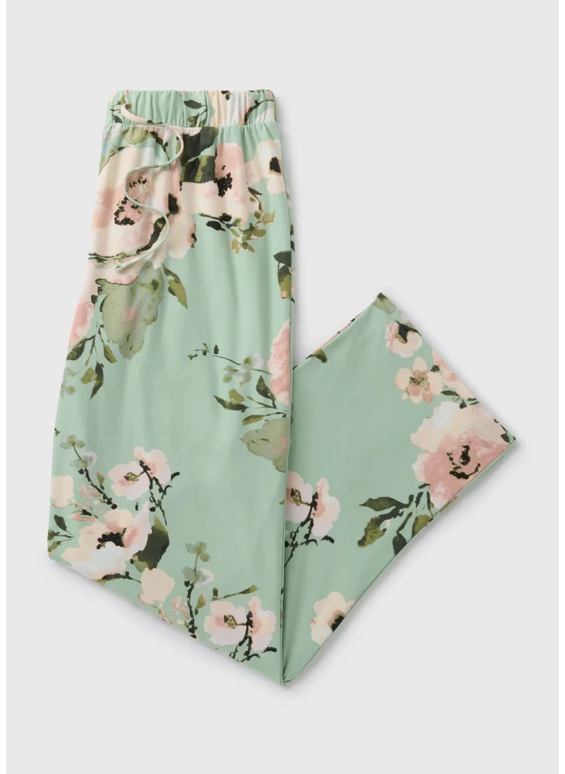 Matalan Sage Green Floral Soft Touch Pyjama Bottoms