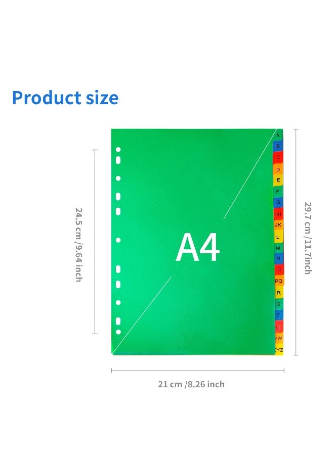Generic - 5 Pack File Dividers A4 Extra Wide 20 Part Dividers A4 Subject Folder Dividers with Blank Tabs Multipunched A4 Dividers for Ring Binders Plastic Binder Dividers (21cmx29.7cm) - Image 1