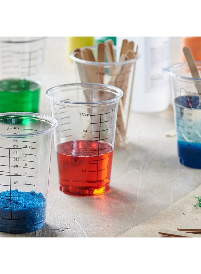 قوستو أكواب قياس بلاستيكية متعددة الأغراض للاستخدام مرة واحدة [10 أونصة] - للخبز والطهي والراتنج الإيبوكسي والخلط والقياس (50 كوبًا) - Image 4