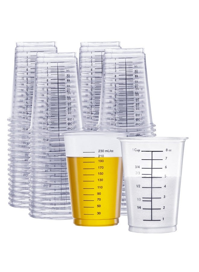 قوستو أكواب قياس بلاستيكية متعددة الأغراض للاستخدام مرة واحدة [10 أونصة] - للخبز والطهي والراتنج الإيبوكسي والخلط والقياس (50 كوبًا) - Image 1