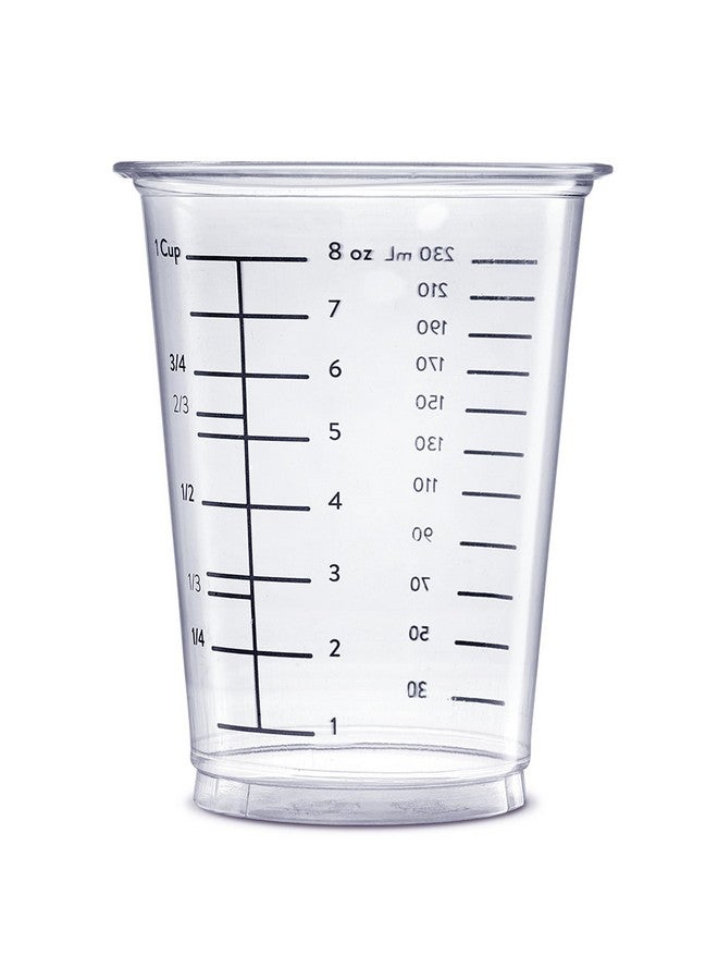 قوستو أكواب قياس بلاستيكية متعددة الأغراض للاستخدام مرة واحدة [10 أونصة] - للخبز والطهي والراتنج الإيبوكسي والخلط والقياس (50 كوبًا) - Image 2
