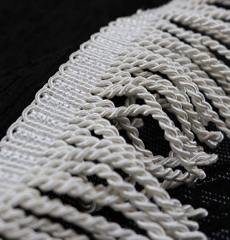 Modefa Turkish Islamic Prayer Rug - Chenille Praying Mat Sajada for Men and Women - Traditional Muslim Praying Carpet Janamaz - Ramadan or Eid Gift - Luxury Woven Meccan (Black Simple) - Image 5