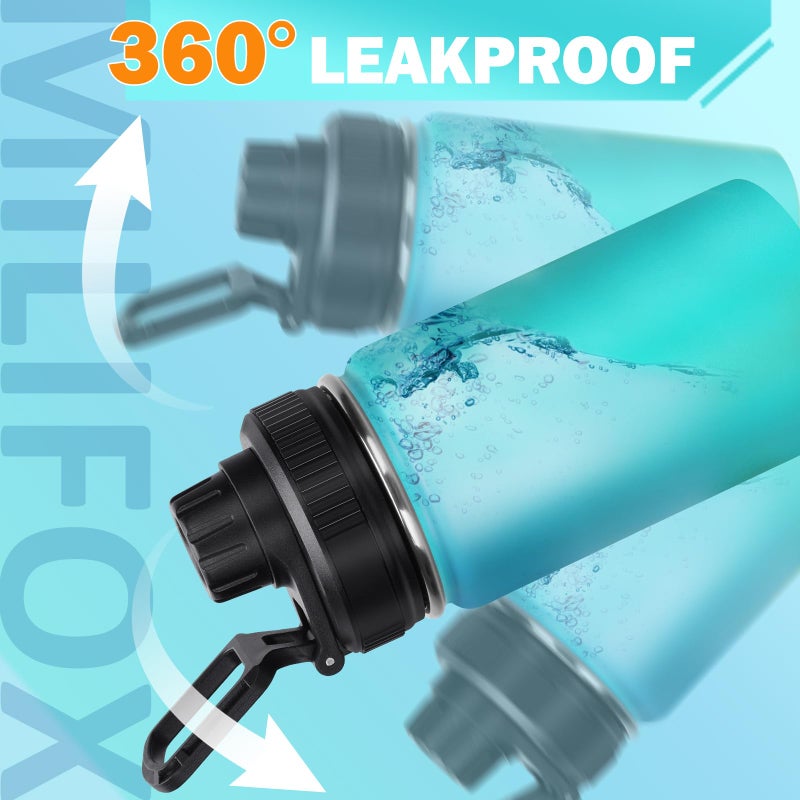 Milifox 12 oz Insulated Water Bottle, Double Wall Vacuum Insulated Stainless Steel Water Bottles - Wide Mouth Leakproof BPA Free with Chug Lid, 18 Hours Cold and 8 Hours Hot(Lake Green) - Image 4