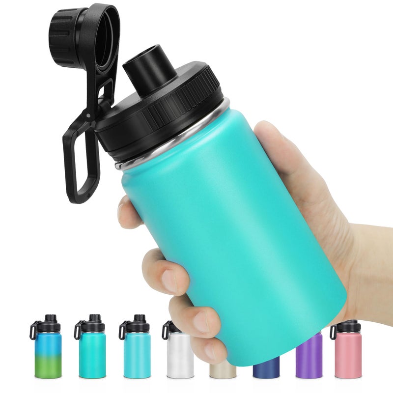 Milifox 12 oz Insulated Water Bottle, Double Wall Vacuum Insulated Stainless Steel Water Bottles - Wide Mouth Leakproof BPA Free with Chug Lid, 18 Hours Cold and 8 Hours Hot(Lake Green) - Image 1