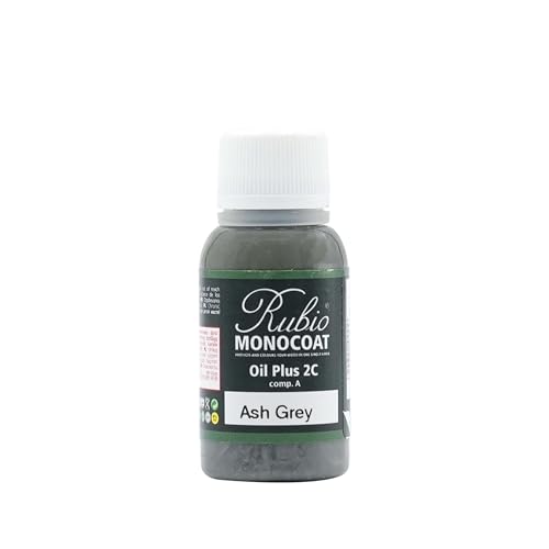 Rubio Monocoat Wood Stain & Finish Sample - Ash Grey | Oil Plus Part A | Quick-Dry, Eco-Friendly Linseed Wood Oil for Indoor Use | Ideal for Sampling Oil Plus 2C & Touch Ups | 20 mL - Image 1