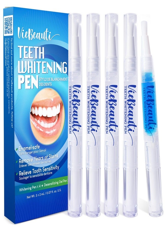VieBeauti Teeth Whitening Pen Gel Kit: 35% Carbamide Peroxide Gel for Stain Removal - No Sensitivity with Remineralizing Pen for a Brighter Whiter Smile Mint - Image 1