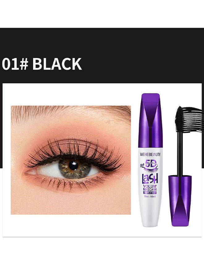 WEHEBEAUTY Extreme Big 5D Volume Lash Mascara Fiber Lash Extensions Colored Mascara Long Lasting Smudge Proof Non Clumping Curling Voluminous Mascara For Lengthening Charming Lashes - Black  - Image 2