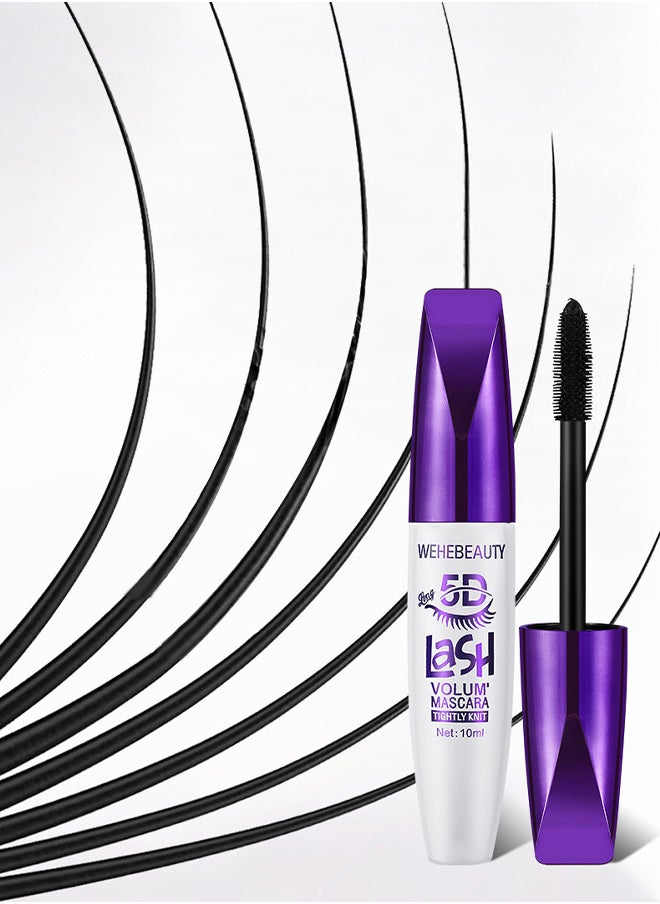 WEHEBEAUTY Extreme Big 5D Volume Lash Mascara Fiber Lash Extensions Colored Mascara Long Lasting Smudge Proof Non Clumping Curling Voluminous Mascara For Lengthening Charming Lashes - Black  - Image 5