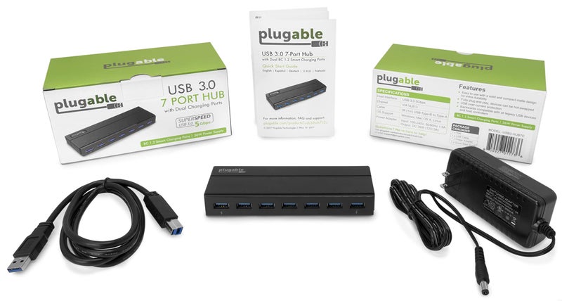 Plugable 7-Port USB 3.0 Hub with 36W Power Adapter - Driverless - Effortlessly Connect Devices and Transfer Data at High Speeds - Image 4