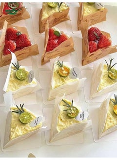 25pcs pasque tiramisu slice slice parices - cakes fistrators - Baking and Servoring Papers - Supplies Food Supplies وأدوات المطبخ من الخبز المقاوم للشفاء وورقات فاصل الحلوى ، ملحقات مطبخ أساسية