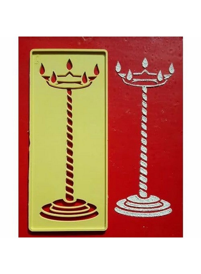 CRAFTAM Different Design Ready to Draw Rangoli Making Stencils, Rangoli Plastic Stencils for Floor Decoration Easy Rangoli stencil for beginners Diwali home decoration Rangoli kit Floor decoration stencils for festivals Indian festival decor (Set of 12, Size 3x7 Inch) - Image 4