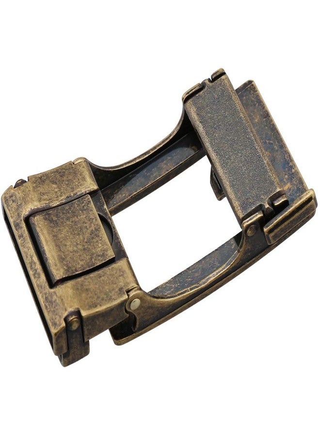 Teensery Men's Ratchet Belt Buckle 36mm Automatic Sliding Belt Buckle Replacement for Leather Belt, Fit for 34-36mm Wide (Ancient Bronze 2) - Image 4