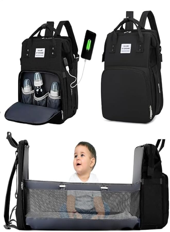 Generic Unisex Baby diaper bag with bed Modern (pack of 1)