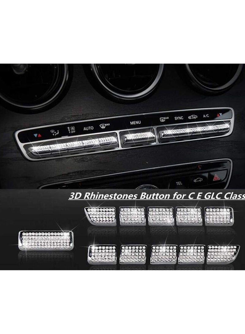 Car Air Conditioner on Interior Accessorise, Bling Rhinestone Crystal Decals for Mercedes Benz W205 C300 E300 E350 E400 W212 W213 CLS GLC EQC (11PCS) - Image 3