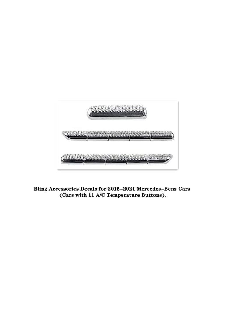 Car Air Conditioner on Interior Accessorise, Bling Rhinestone Crystal Decals for Mercedes Benz W205 C300 E300 E350 E400 W212 W213 CLS GLC EQC (11PCS) - Image 5