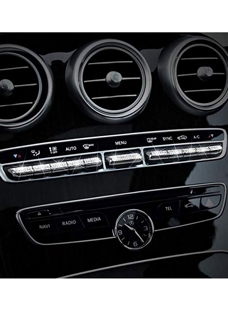 Car Air Conditioner on Interior Accessorise, Bling Rhinestone Crystal Decals for Mercedes Benz W205 C300 E300 E350 E400 W212 W213 CLS GLC EQC (11PCS) - Image 2