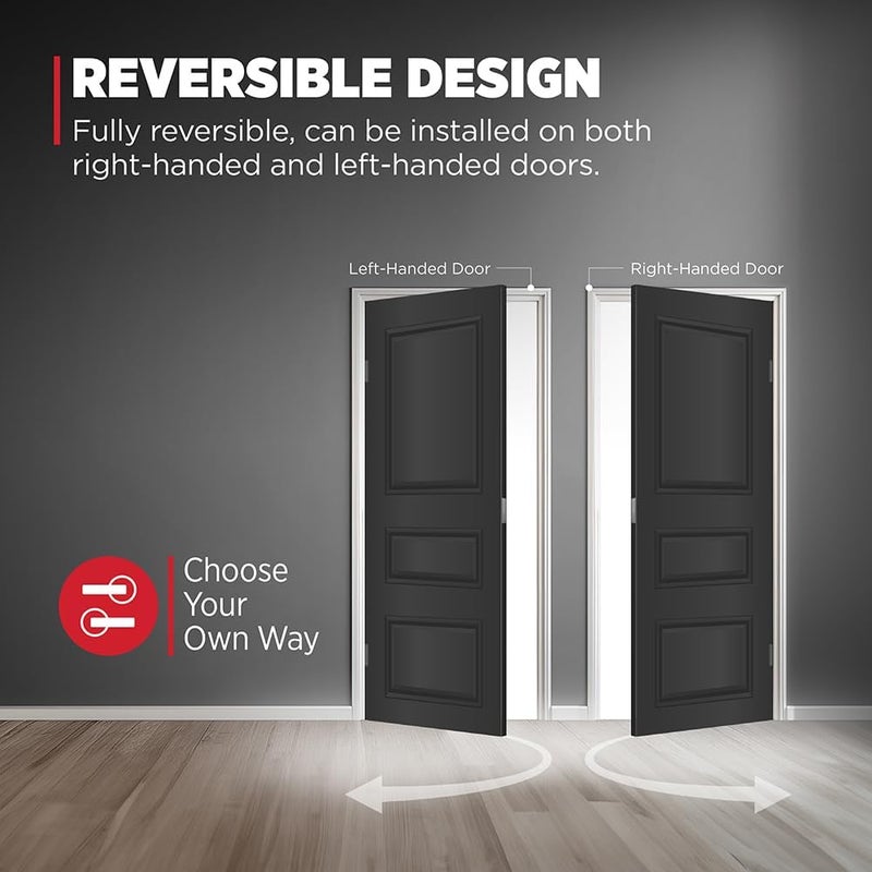 Kwikset مقبض باب كويكست أرويو دمي مفرد الجانب للأدراج والأبواب الفرنسية المزدوجة والمخازن باللون الأسود غير اللامع مع حماية مايكروبان - Image 4