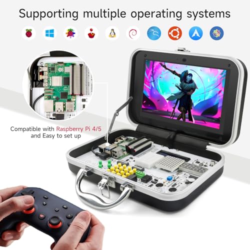 ELECROW for Raspberry Pi 5 8GB Kit, with Pi 5 8GB Single Board Computer, Crowpi Pi 5 Case Kit with 9inch Display, Compatible with Raspberry Pi 5 Learning Programming Kit with Sensors (8GB RAM) - Image 3