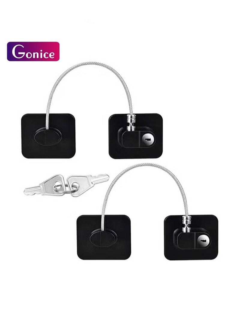 Gonice 2 Pack Child Safety Lock for Refrigerator, Cabinet, Drawers, Freezer & Door with 4 Extra Strong Adhesives - Image 1