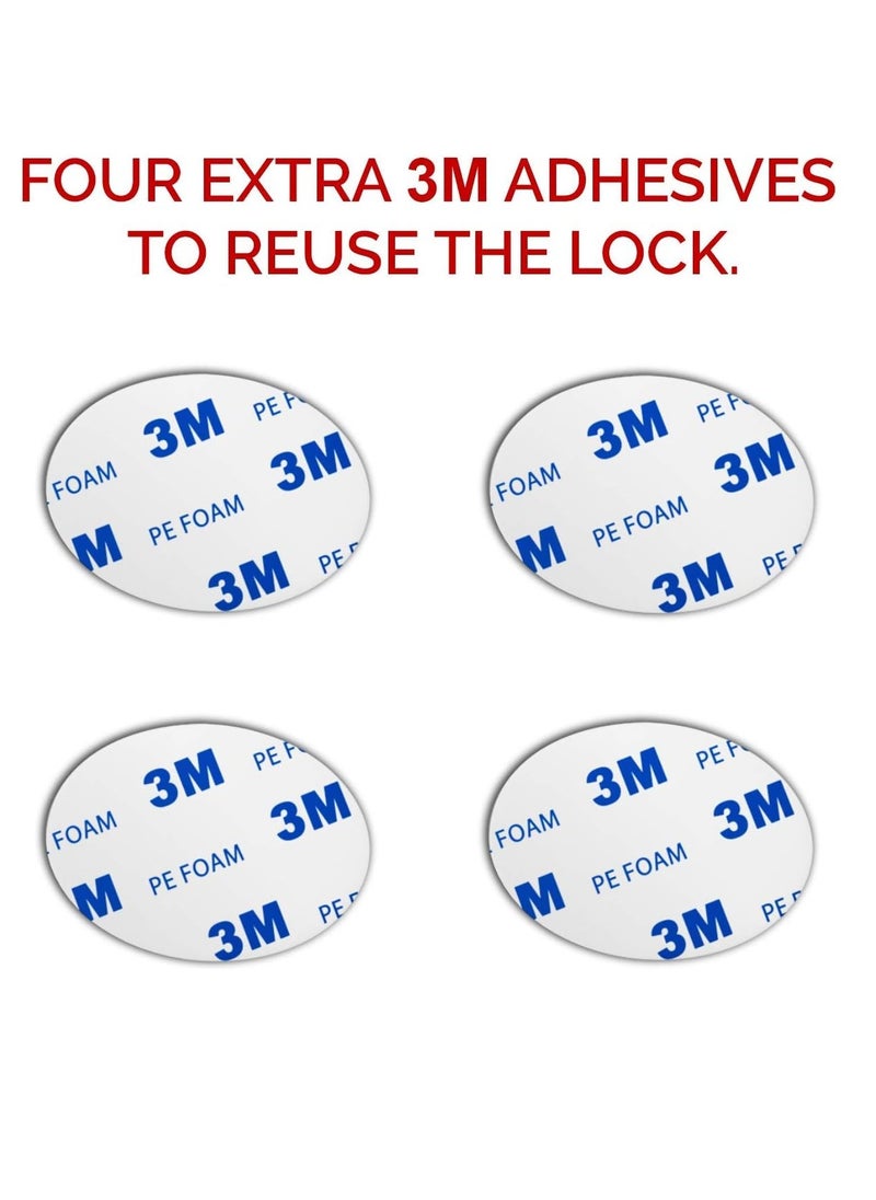 Gonice - 2 Pack Child Safety Lock for Refrigerator, Cabinet, Drawers, Freezer & Door with 4 Extra Strong Adhesives - Image 1