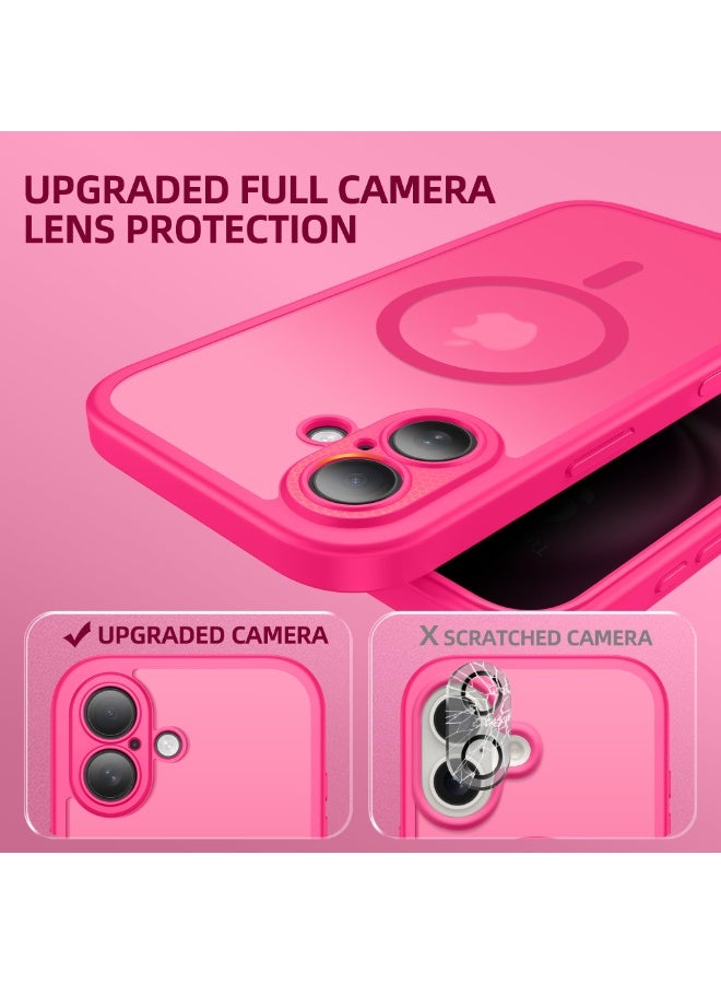 بيرفي جراب مغناطيسي لهاتف iPhone 16، متوافق مع MagSafe، واقي شاشة مدمج للخصوصية وحماية مطورة للكاميرا، جراب هاتف كامل الجسم مضاد للتجسس ومقاوم للصدمات مقاس 16 بوصة، 6.1 بوصة، وردي فاقع - Image 5