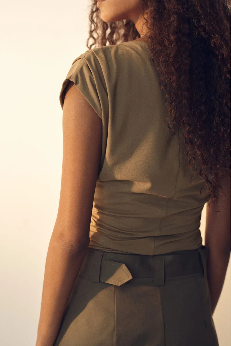 H&M  Draped boat-neck top for Women | Best Price UAE