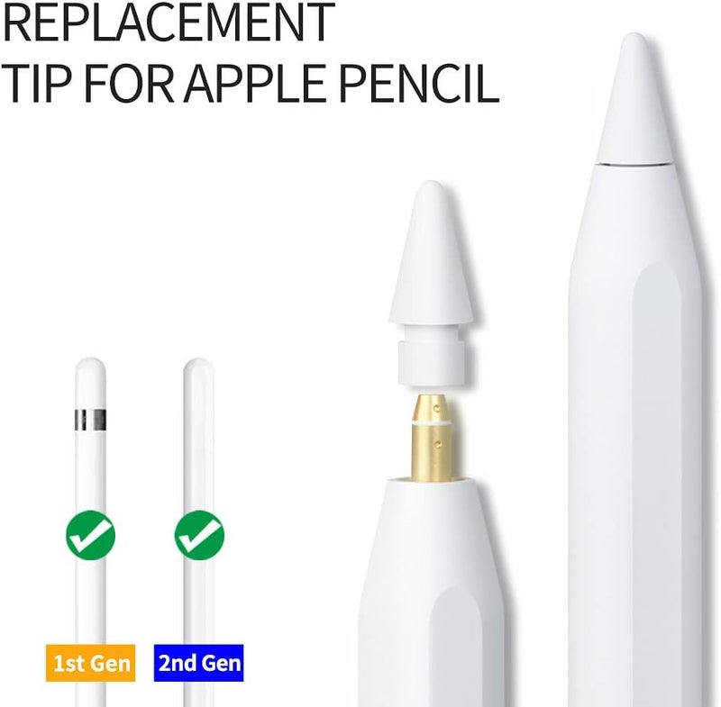 AWINNER Replacement Tips Compatible with Apple Pencil 2 Gen iPad Pro Pencil - iPencil Nib for iPad Pencil 1 st/Pencil 2 Gen White 4 Pack - Image 3