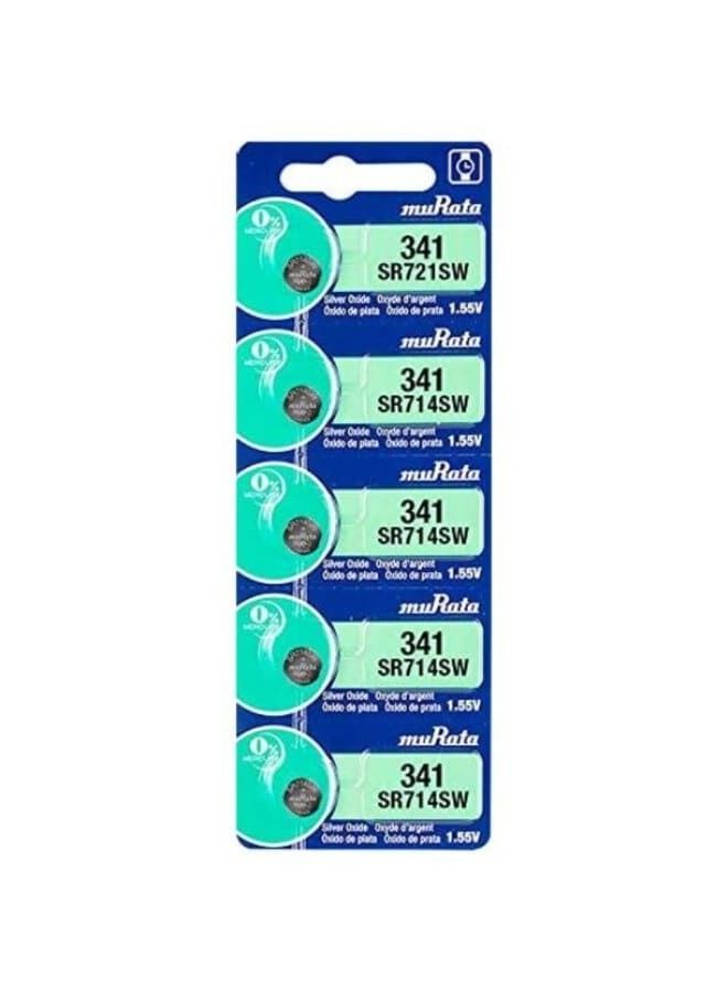 muRATA 5-Pieces Murata SR714SW / 341 Silver Oxide 1.55V (muRata) Japan Batteries - Image 1