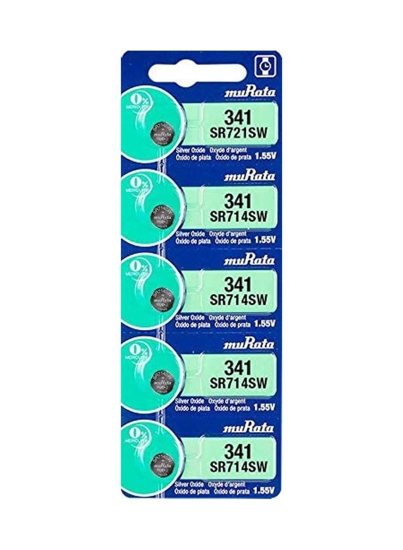 muRATA 5-Pieces Murata SR714SW / 341 Silver Oxide 1.55V (muRata) Japan Batteries - Image 3