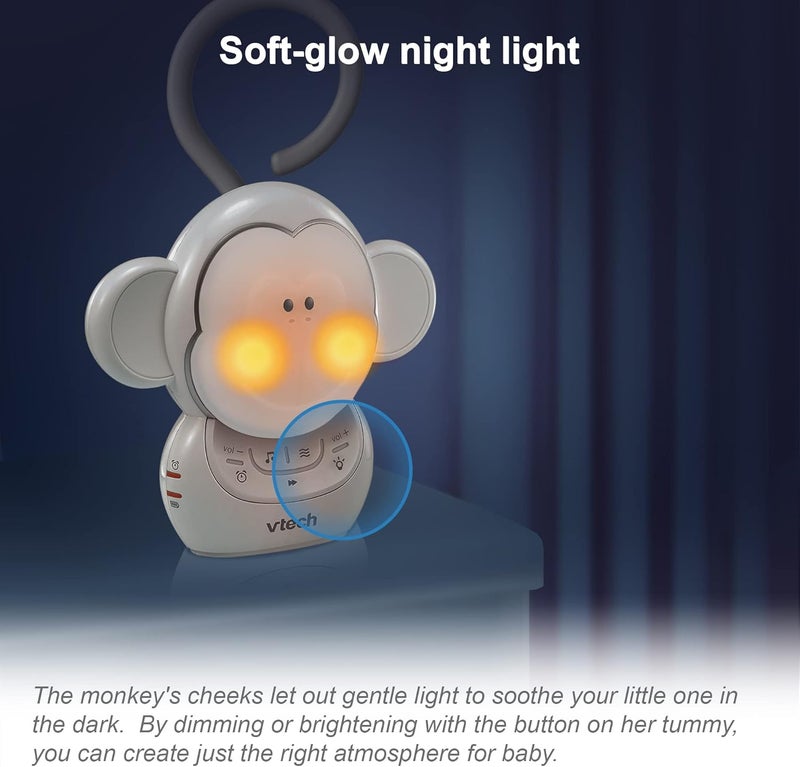 VTech DM1411 Audio Baby Monitor Portable Soother DualUnit Rechargeable Battery Long Range SoftGlow Night Light Soothing Sounds Lullabies Digital Wireless Transmission Sound Indicator - Image 5