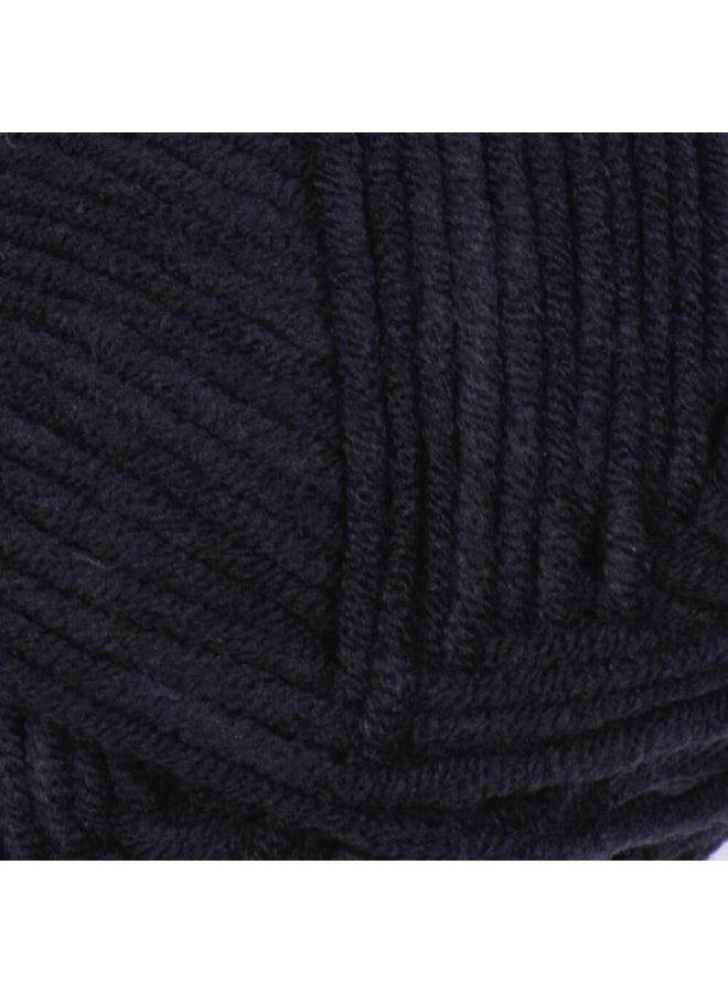 YarnArt Jeans Plus Cotton-Acrylic Blend Yarn, Black (Color 53), 100g, 160m - Image 2