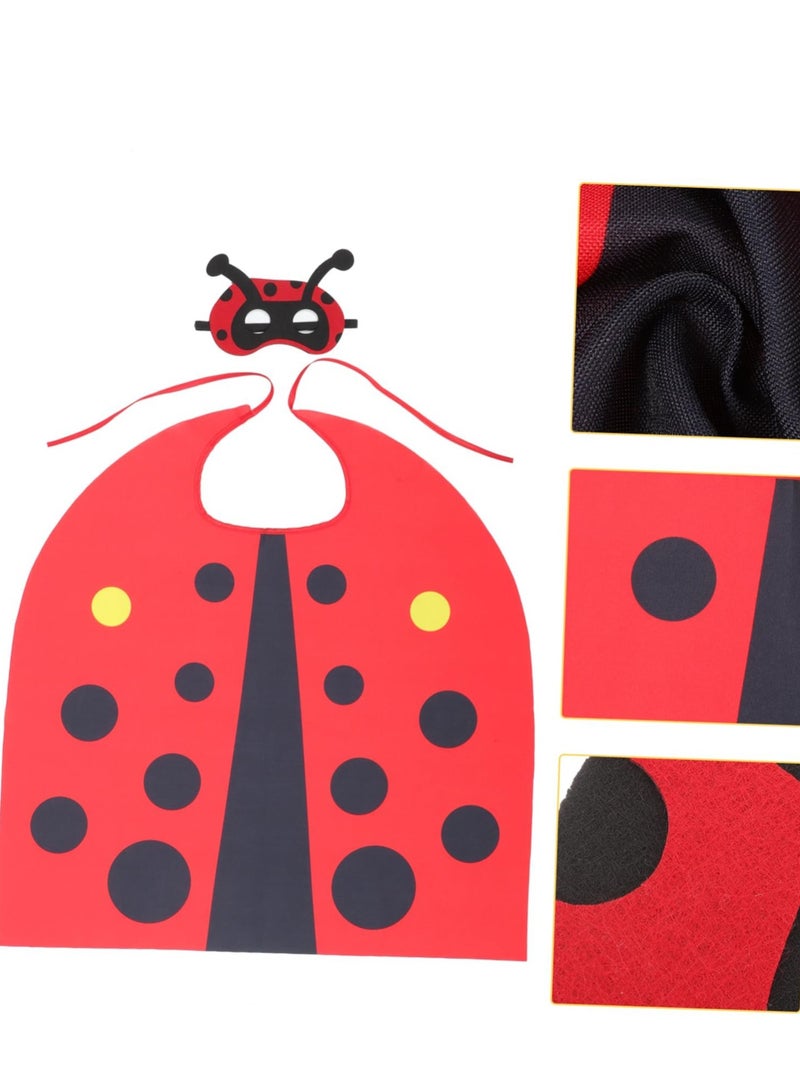 Ladybug Costume Masquerade Mask Costumes Performance Clothes Suit Cloak Clothing Set Props Accessories Child Fabric Jungle Theme Party Supplies Stage - Image 1