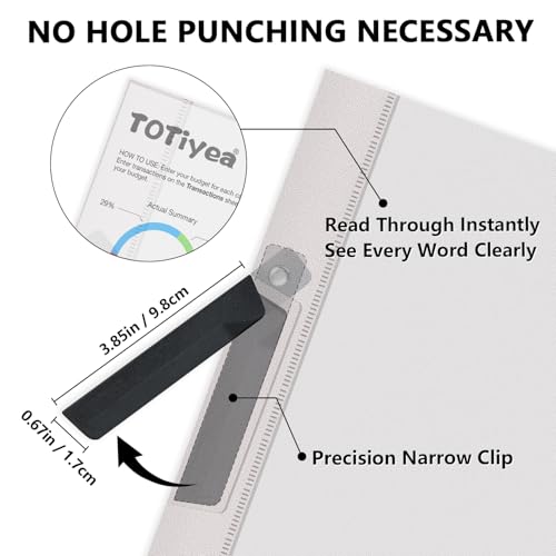 TOTiyea 10 Pack Clear Report Covers with Swing Clip, File Folder with Swing Clip, 30 Sheets Capacity, Slide Locking Report Covers, Letter Size, Clear - Image 3
