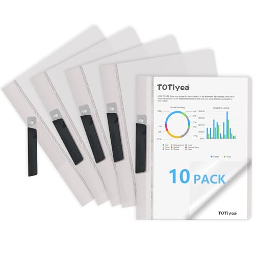 TOTiyea 10 Pack Clear Report Covers with Swing Clip, File Folder with Swing Clip, 30 Sheets Capacity, Slide Locking Report Covers, Letter Size, Clear - Image 1