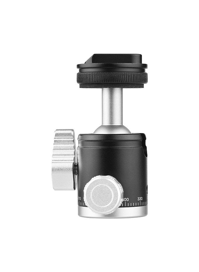 2-in-1 1/4 Screw Cold Shoe Mount Ball Head Dual Use Mini Ball Head 360° Rotatable Aluminum Alloy Ball Head for Camera Phone Holder Tripod  - Image 3