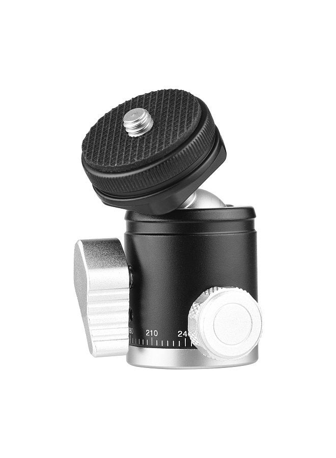 2-in-1 1/4 Screw Cold Shoe Mount Ball Head Dual Use Mini Ball Head 360° Rotatable Aluminum Alloy Ball Head for Camera Phone Holder Tripod  - Image 1