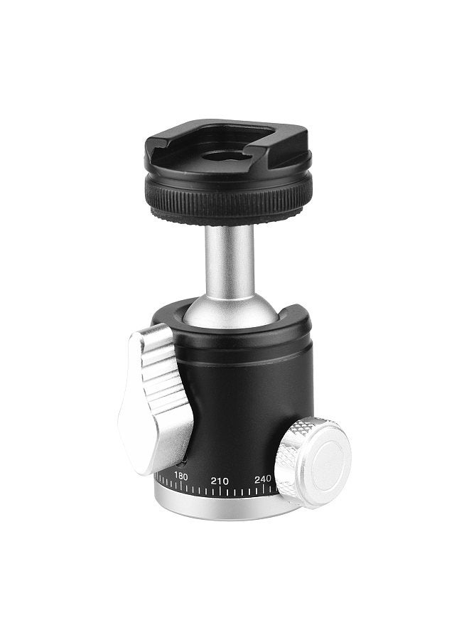 2-in-1 1/4 Screw Cold Shoe Mount Ball Head Dual Use Mini Ball Head 360° Rotatable Aluminum Alloy Ball Head for Camera Phone Holder Tripod  - Image 5