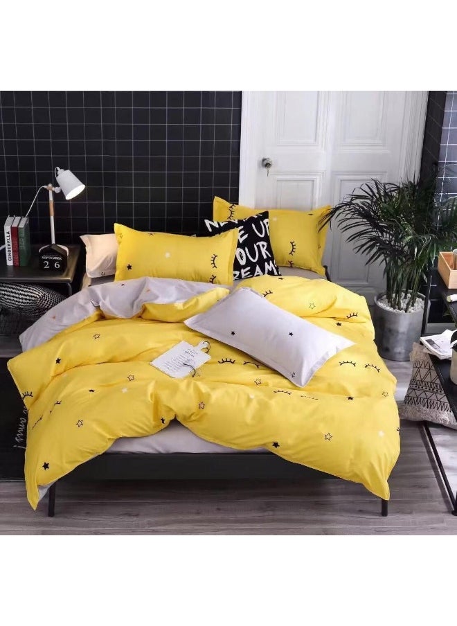 Generic Single Size Comforter fixed duvet inserted 4Pcs Geometrical Figure Design Bedding Set Modern Fashion Luxury Duvet 160*210cm fitted bedsheet 120*200cm With 2 Pillowcases For Kids And Adults 