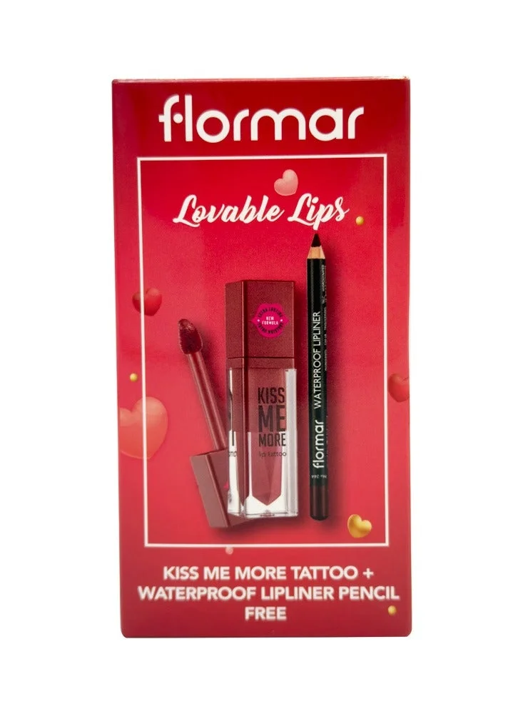 flormar Kiss Me More Tattoo + Waterproof Lipliner Pencil Free For Valentines