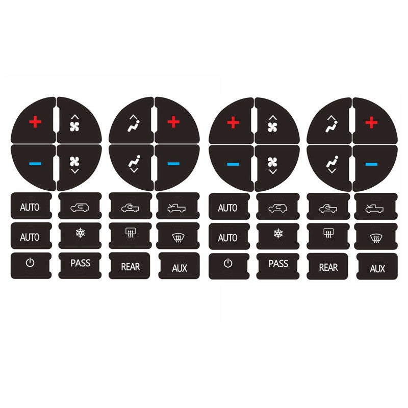 A/C Button Repair Kit 2-Pack Commercial-Grade Matte Vinyl Dashboard Button Repair - Tool-Free Installation for Chevrolet GMC Cadillac 2007-2015 DIY Car Owners - Image 1