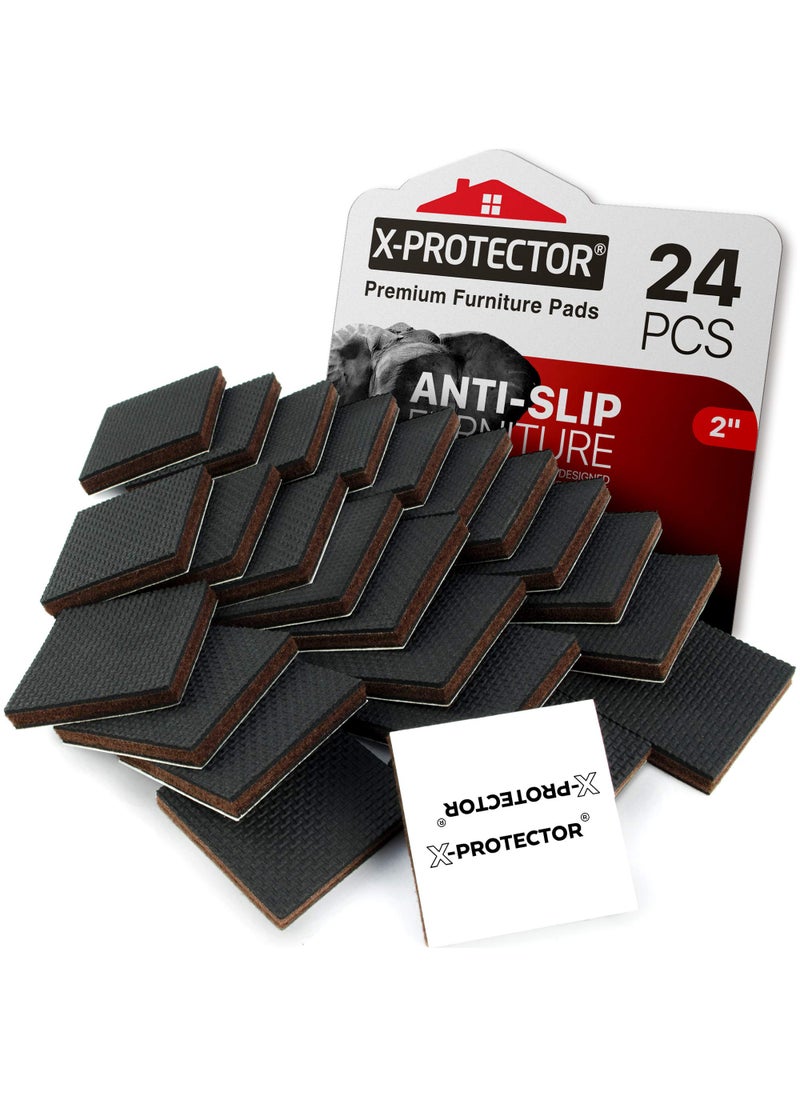 X-Protector XPROTECTOR Non Slip Furniture Pads  24 pcs Premium Furniture Grippers 2 Best SelfAdhesive Rubber Feet Furniture Feet  Ideal Non Skid Furniture Pad Floor Protectors  Keep Furniture in Place 