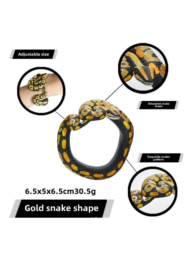 Artificial Animal Model Python Cobra Realistic Hand-painted Snake-shaped Bracelet Kidsren's Trick Toy-Color:Burmese Python (OPP Bag)  - Image 3