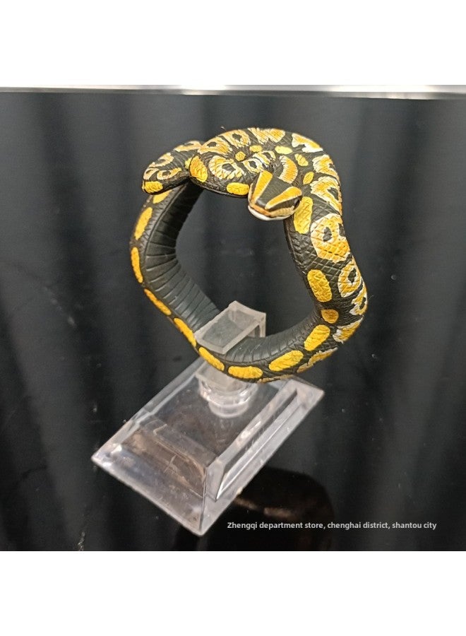 Artificial Animal Model Python Cobra Realistic Hand-painted Snake-shaped Bracelet Kidsren's Trick Toy-Color:Burmese Python (OPP Bag)  - Image 4